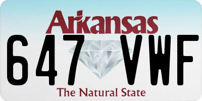AR license plate 647VWF