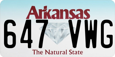 AR license plate 647VWG