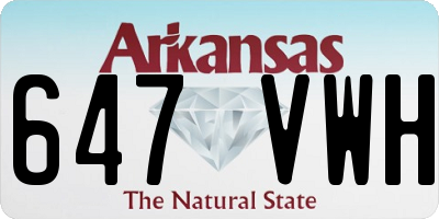 AR license plate 647VWH
