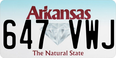 AR license plate 647VWJ