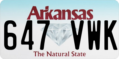 AR license plate 647VWK