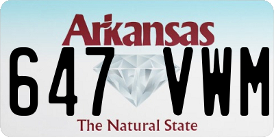 AR license plate 647VWM