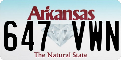 AR license plate 647VWN