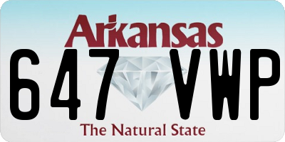 AR license plate 647VWP