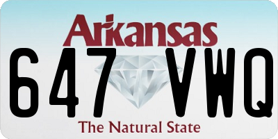 AR license plate 647VWQ