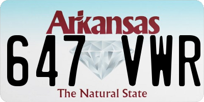 AR license plate 647VWR