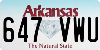 AR license plate 647VWU