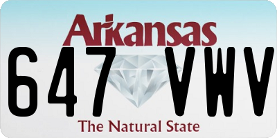 AR license plate 647VWV