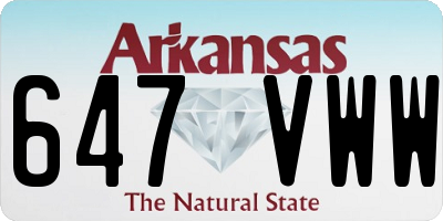AR license plate 647VWW