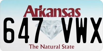 AR license plate 647VWX