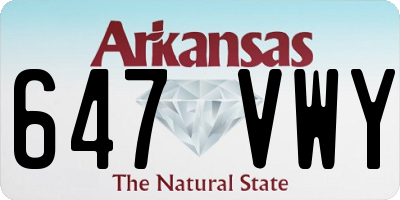 AR license plate 647VWY