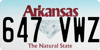 AR license plate 647VWZ