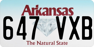 AR license plate 647VXB