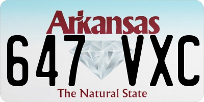 AR license plate 647VXC