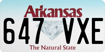 AR license plate 647VXE
