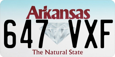 AR license plate 647VXF
