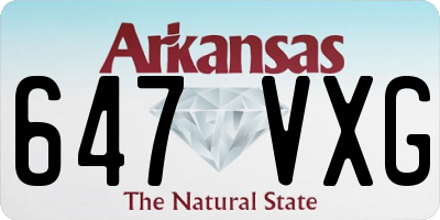 AR license plate 647VXG