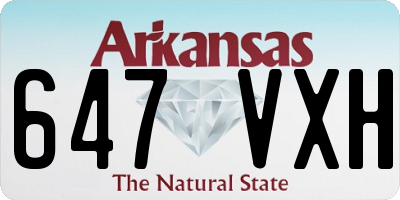 AR license plate 647VXH