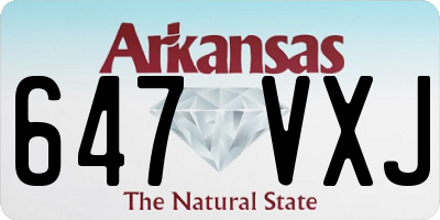 AR license plate 647VXJ