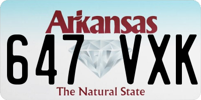 AR license plate 647VXK