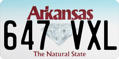 AR license plate 647VXL