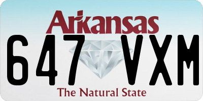 AR license plate 647VXM