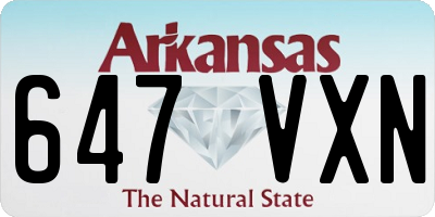 AR license plate 647VXN