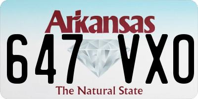 AR license plate 647VXO