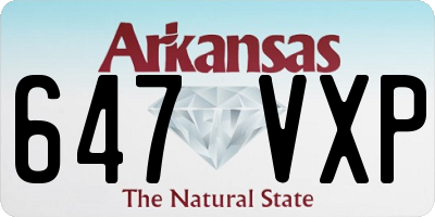 AR license plate 647VXP