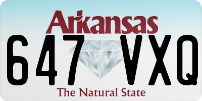 AR license plate 647VXQ