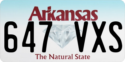 AR license plate 647VXS