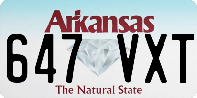 AR license plate 647VXT