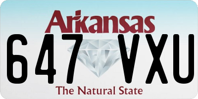 AR license plate 647VXU