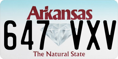 AR license plate 647VXV