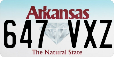 AR license plate 647VXZ
