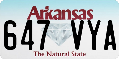 AR license plate 647VYA