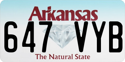 AR license plate 647VYB