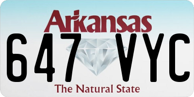 AR license plate 647VYC