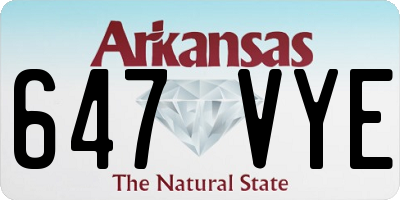 AR license plate 647VYE