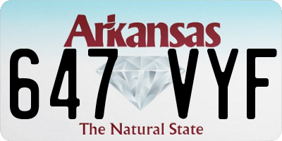 AR license plate 647VYF