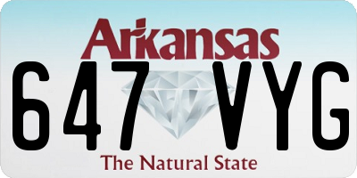 AR license plate 647VYG
