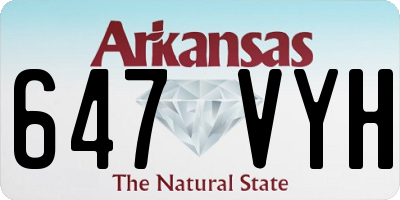 AR license plate 647VYH