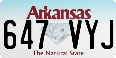AR license plate 647VYJ