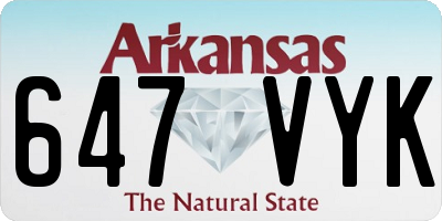 AR license plate 647VYK