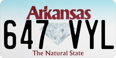 AR license plate 647VYL