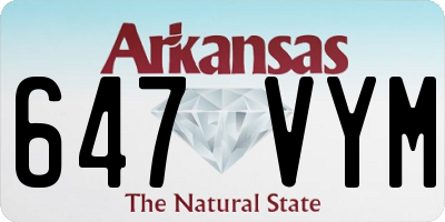 AR license plate 647VYM