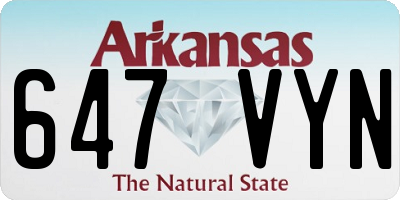AR license plate 647VYN