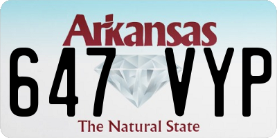 AR license plate 647VYP