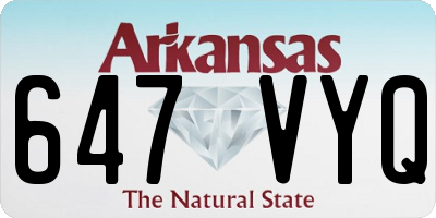 AR license plate 647VYQ