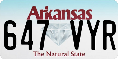 AR license plate 647VYR